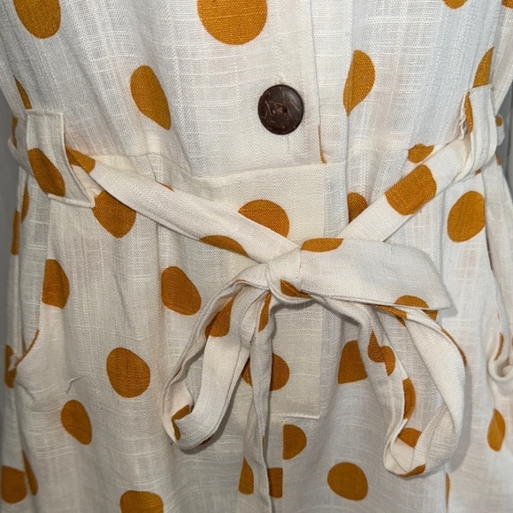 Monteau White and Yellow/ Orange  Polka Dot Romper - Picture 9 of 9